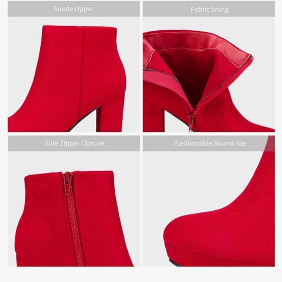 Dream Pairs low ankle boot RED sz 7 NWT - Picture 5 of 6